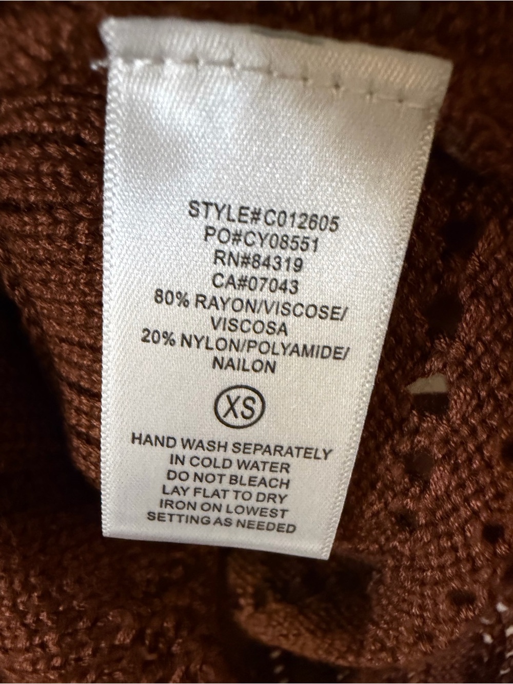Cyrus Women's Brown Openwork Button-Front Cardigan - Picture 2 of 2